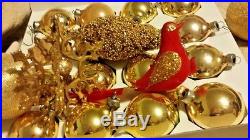 Misc 130+ Pcs. Huge Lot Of Victorian Christmas Ornaments Vtg gold red angles lot