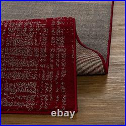 Modern Plaid Red 5x7 Area Rug