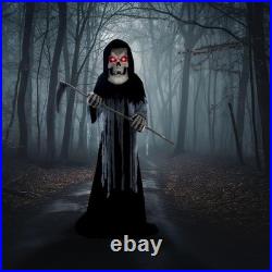 Motion-Activated 8.5-Ft. Tall Ginormous Reaper, Plug-in Talking Scare Prop An