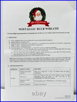 Mr. Christmas 17 Bulb Wreath Warm White Steady or Twinkle H347799 NEW Mr. Christmas 17 Bulb Wreath Warm White Steady or Twinkle H347799 NEW