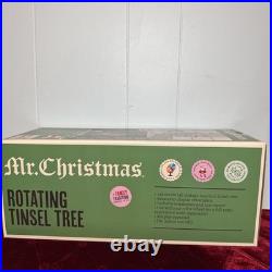 Mr. Christmas 24 Rotating Silver Tinsel Tree Retro Tabletop Christmas Decor