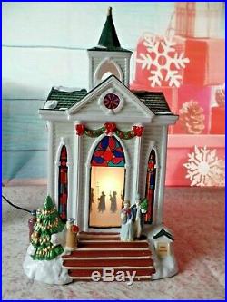 Mr Christmas Light Up Animated Christmas Church Silhouette Scene