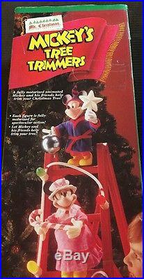 Mr Christmas Mickey Mouse Tree Trimmers Animated Disney Characters Ladder