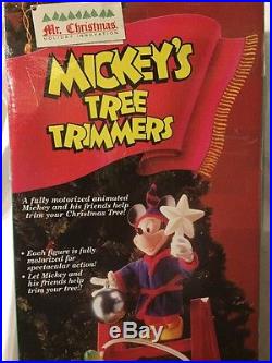Mr Christmas Mickey Mouse Tree Trimmers Animated Disney Characters Ladder
