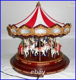 Mr. Christmas Royal Marquee Deluxe Carousel 20 Carols, LED Light Show QVC HTF