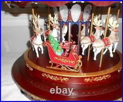 Mr. Christmas Royal Marquee Deluxe Carousel 20 Carols, LED Light Show QVC HTF