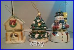 Mr. Christmas Set of 3 Customer Choice Porcelain Music Ornaments