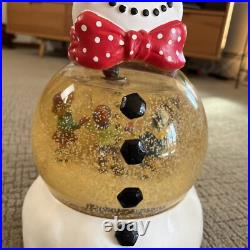 Mr Christmas Snowman Automated Snow Globe RARE RED BOW TIE Vtg Original Mr Christmas Snowman Automated Snow Globe RARE RED BOW TIE Vtg Original