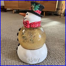 Mr Christmas Snowman Automated Snow Globe RARE RED BOW TIE Vtg Original Mr Christmas Snowman Automated Snow Globe RARE RED BOW TIE Vtg Original