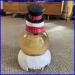 Mr Christmas Snowman Automated Snow Globe RARE RED BOW TIE Vtg Original Mr Christmas Snowman Automated Snow Globe RARE RED BOW TIE Vtg Original