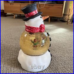 Mr Christmas Snowman Automated Snow Globe RARE RED BOW TIE Vtg Original Mr Christmas Snowman Automated Snow Globe RARE RED BOW TIE Vtg Original