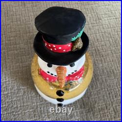 Mr Christmas Snowman Automated Snow Globe RARE RED BOW TIE Vtg Original Mr Christmas Snowman Automated Snow Globe RARE RED BOW TIE Vtg Original
