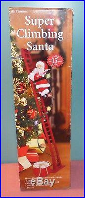 Mr. Christmas Super Climbing Santa Figurine Plays 15 Songs
