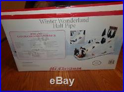 Mr Christmas -winter Wonderland Half Pipe Snowboarders Action/lites Music Box