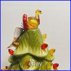 Mr Halloween Thanksgiving Turkey Tree LED Light Up Ceramic 13 See Photos