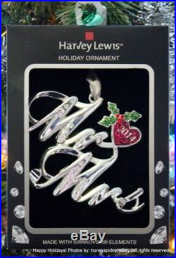 Mr. Mrs. 2014 Harvey Lewis Swarovski NIB Silver Metal Marriage Anniversary