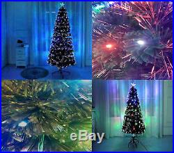 Multi LED Fibre Optic Pre Lit Christmas Tree Star Various Effect Xmas Decoration