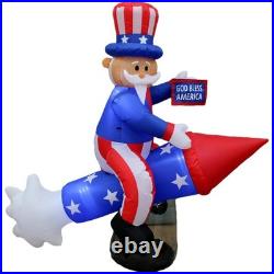 Multicolor 6 Foot Inflatable Uncle Sam Perfect for Independence Day Displays