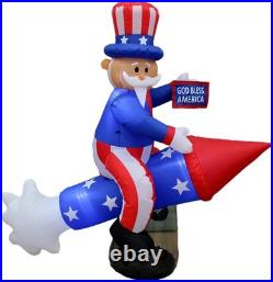 Multicolor 6 Foot Inflatable Uncle Sam Perfect for Independence Day Displays