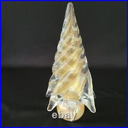 Murano Glass Cenedese 1980s Italian Modern 24K Gold Dust Twisted Tree Sculpture