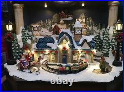 Musical Animated Christmas Village Scene Cuckoo Clock Table Decoration