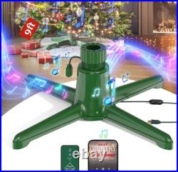 Musical Rotating Christmas Tree Stand, Anti-Tilt Noiseless, up to 9Ft 120 Lb Art