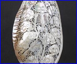 Mussels Clam Shell Carving Skulls + Premium Stand Wooden Base, Decorative Shells