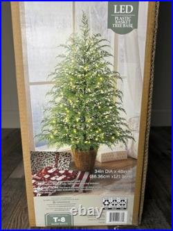 My Texas House 4FT Pre-Lit Cypress Pot Artificial Christmas Tree Warm White NEW