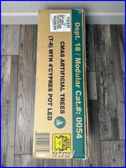 My Texas House 4FT Pre-Lit Cypress Pot Artificial Christmas Tree Warm White NEW