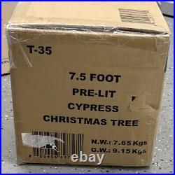 My Texas House 7.5 Ft Pre Lit Cypress Tree Christmas 500 LED Lights