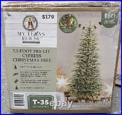 My Texas House 7.5 Ft Pre Lit Cypress Tree Christmas 500 LED Lights