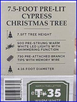 My Texas House 7.5 Ft Pre Lit Cypress Tree Christmas 500 LED Lights