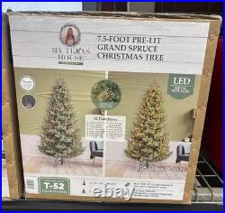 My Texas House 7.5′ Pre-Lit Grand Spruce Green Artificial Christmas Tree