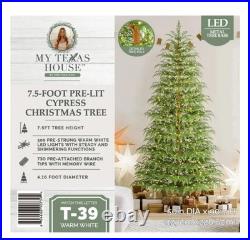 My Texas House 7.5ft Cypress Pre-Lit LED Christmas Tree 500 Twinkle Lights