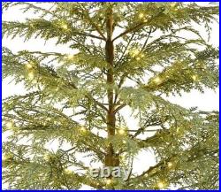 My Texas House NIB Potted 4FT Pre-Lit Cypress Tree 100 Twinkle LED Lights NIB