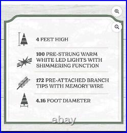 My Texas House NIB Potted 4FT Pre-Lit Cypress Tree 100 Twinkle LED Lights NIB