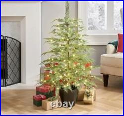 My Texas House Potted 4′ Pre-Lit Cypress Artificial Christmas Tree 100 LED