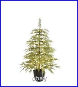 My Texas House Potted 4' Pre-Lit Cypress Artificial Christmas Tree 100 LED