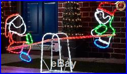 NEON EFFECT See-Saw Santa Ropelight 138cm ANIMATED LIGHT CHRISTMAS DECORATION
