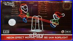 NEON EFFECT See-Saw Santa Ropelight 138cm ANIMATED LIGHT CHRISTMAS DECORATION