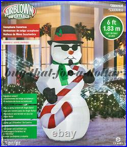NEW6′ ft Inflatable Animated Saxophone Snowman-Jazz Music-Christmas Airblown