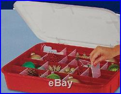 NEWChristmas Ornament Storage Container -Sturdy Plastic Box ADJUSTABLE BOXES