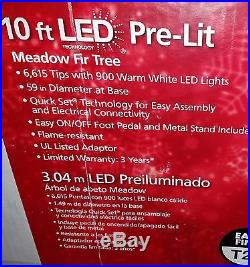 NEW 10 FT PreLit Meadow Fir Christmas Tree White LED Lights Quick Set 6,615 TIPS