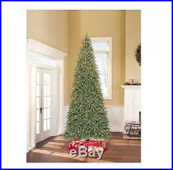 NEW 12' ft Pre Lit Artificial Pine Christmas Tree Hinged Tall Clear Lights Stand