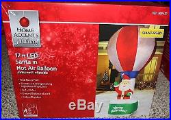 NEW 12ft LED Santa in Hot Air Balloon Airblown Inflatable Christmas Yard Decor