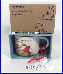 NEW 2015 1st Edition Starbucks Disneyland Cold, To Go Cup & Mugs Ornaments Set