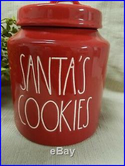 NEW 2018 Rae Dunn by Magenta Holiday SANTA'S COOKIES Red Canister (VHTF)