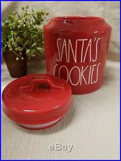 NEW 2018 Rae Dunn by Magenta Holiday SANTA'S COOKIES Red Canister (VHTF)