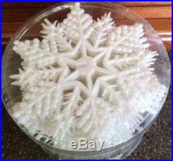 NEW 24 WHITE Glitter Snowflake Ornaments Christmas Decorations Frozen