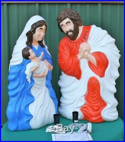 NEW 28 Lighted Outdoor Nativity Scene 2 Piece Set Blow Mold Christmas Decor